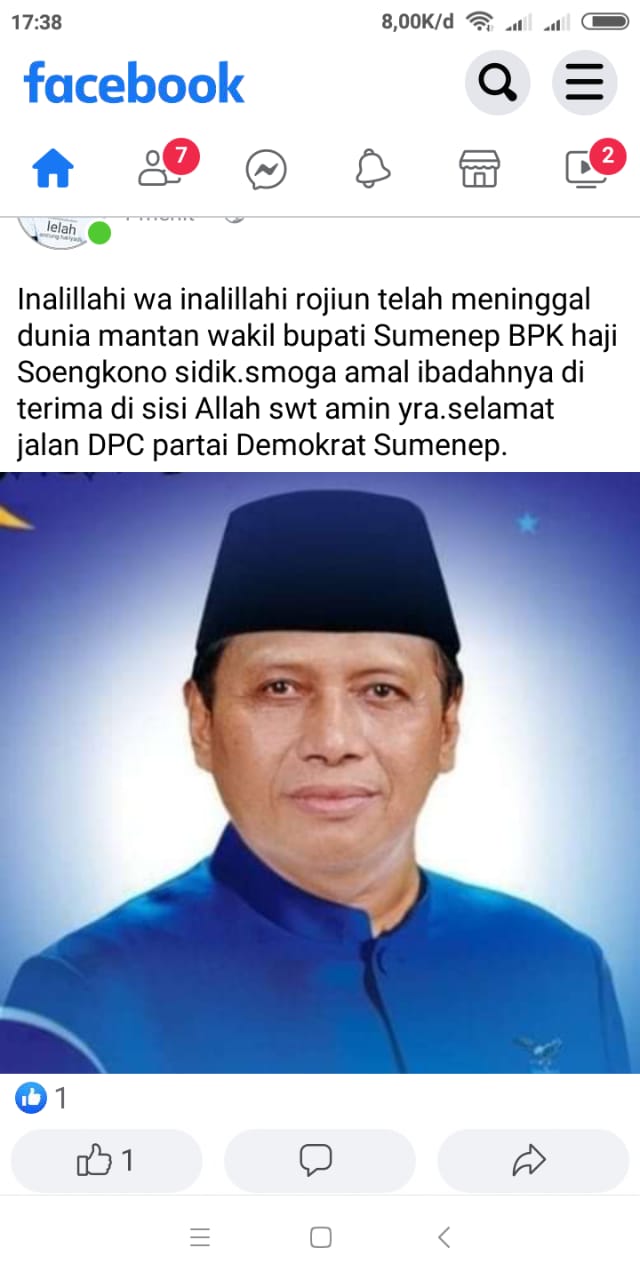 Mantan Wakil Bupati Sumenep Ir. Soengkono Sidik, M.Si