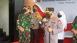 Pelaksaan Vaksin 2.101 Personel di Polda Jatim, Ditinjau Panglima TNI Dan Kapolri