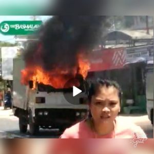 Kebakaran Mobil Box Depan Masjid Baiturrahman Bluto ini Penyebabnya….