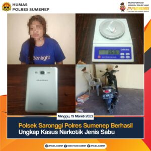 Polsek Saronggi Berhasil Ungkap Kasus Narkotika Jenis Sabu