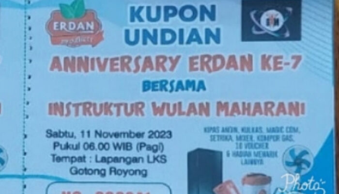 Yuk Ramaikan Anniversary Erdan Ke 7 Bersama Instruktur Wulan Maharani Senam, Tubuh Sehat Dapat Doorprize