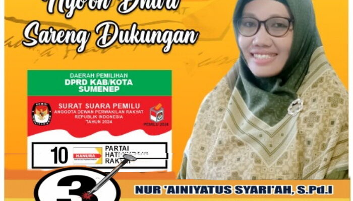 Untuk Meningkatkan Kesejahteraan Masyarakat Dapil 3, Mari kita Pilih Nur ‘ Ainiyatus Syari”ah, S.Pd.I