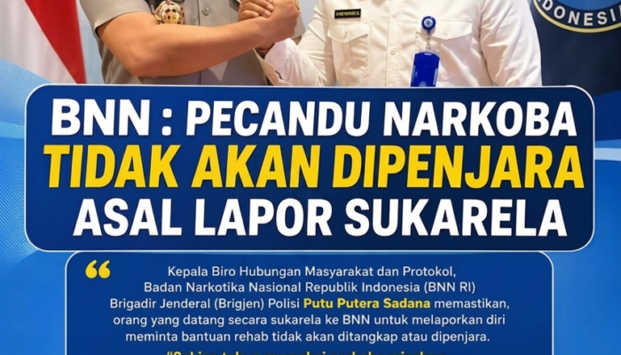Bentuk Kepedulian Negara, BNN Tegaskan Pecandu Narkoba yang Lapor Sukarela Tidak akan Dipenjara